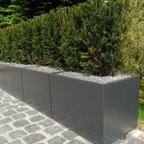 Bloembak aluminium antraciet tuinextra vierkant plantenbak
