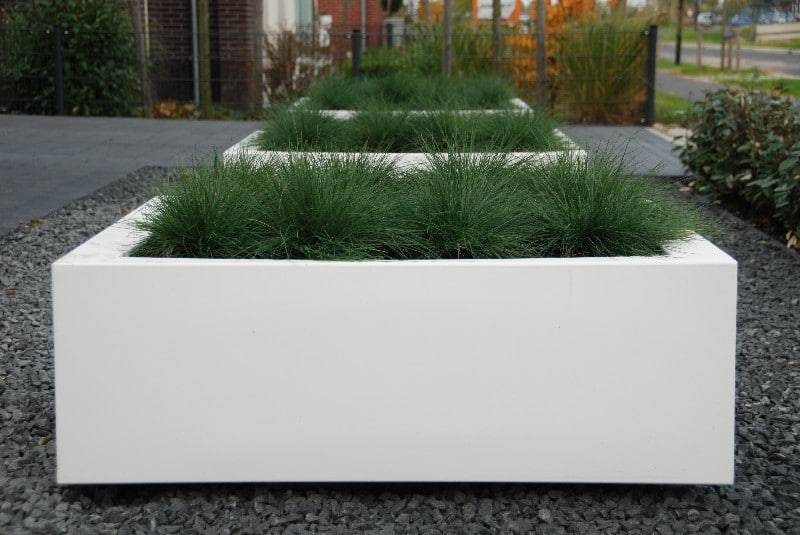 Bloembak aluminium antraciet tuinextra vierkant plantenbak