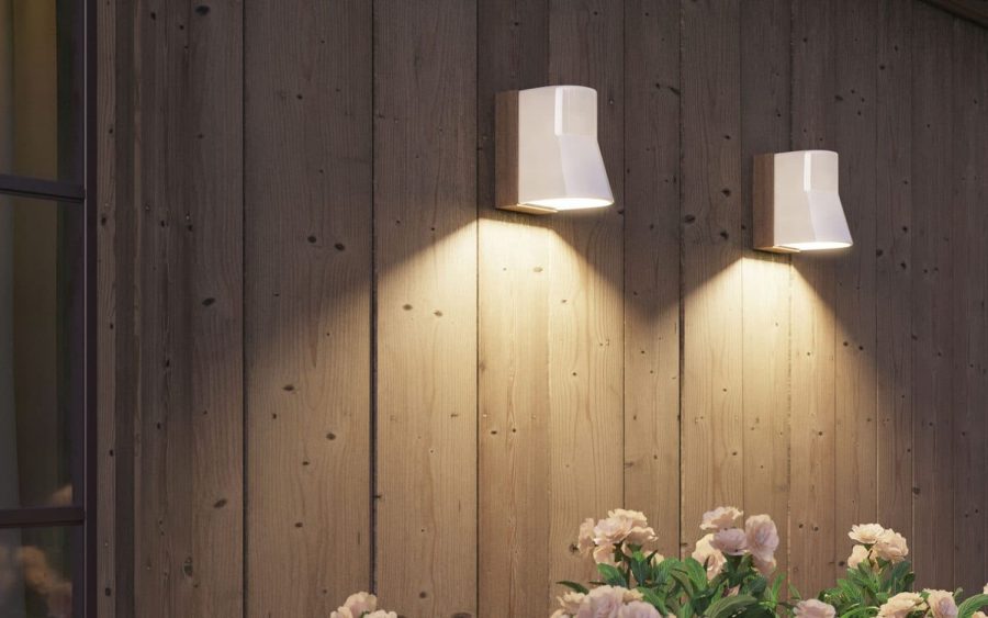 Beacon wall buitenlamp wandlamp royal botania teak porselein