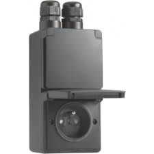 niko hydro buitenstopcontact zwart ip55 waterdicht