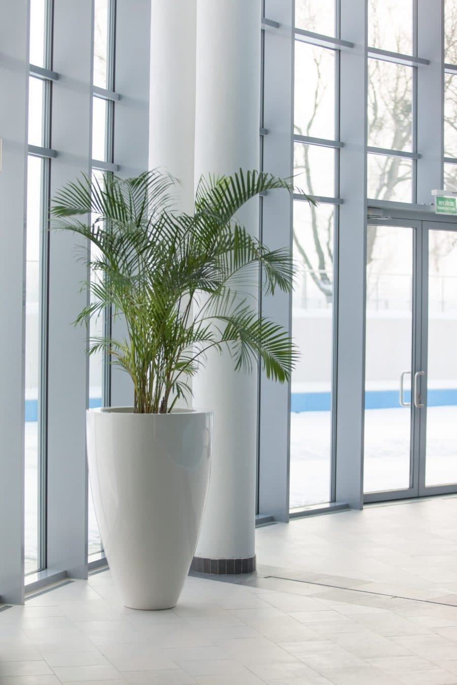bloembak rond plantenbak wit glossy hoogglans kunststof polyester tuinextra