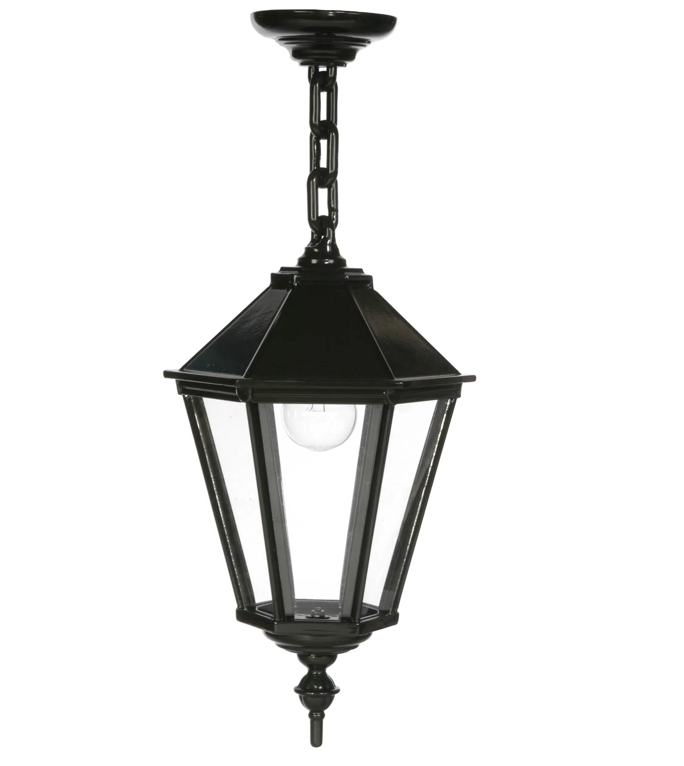 OH568 tuinextra plafondlamp aan ketting zeskant donkergroen