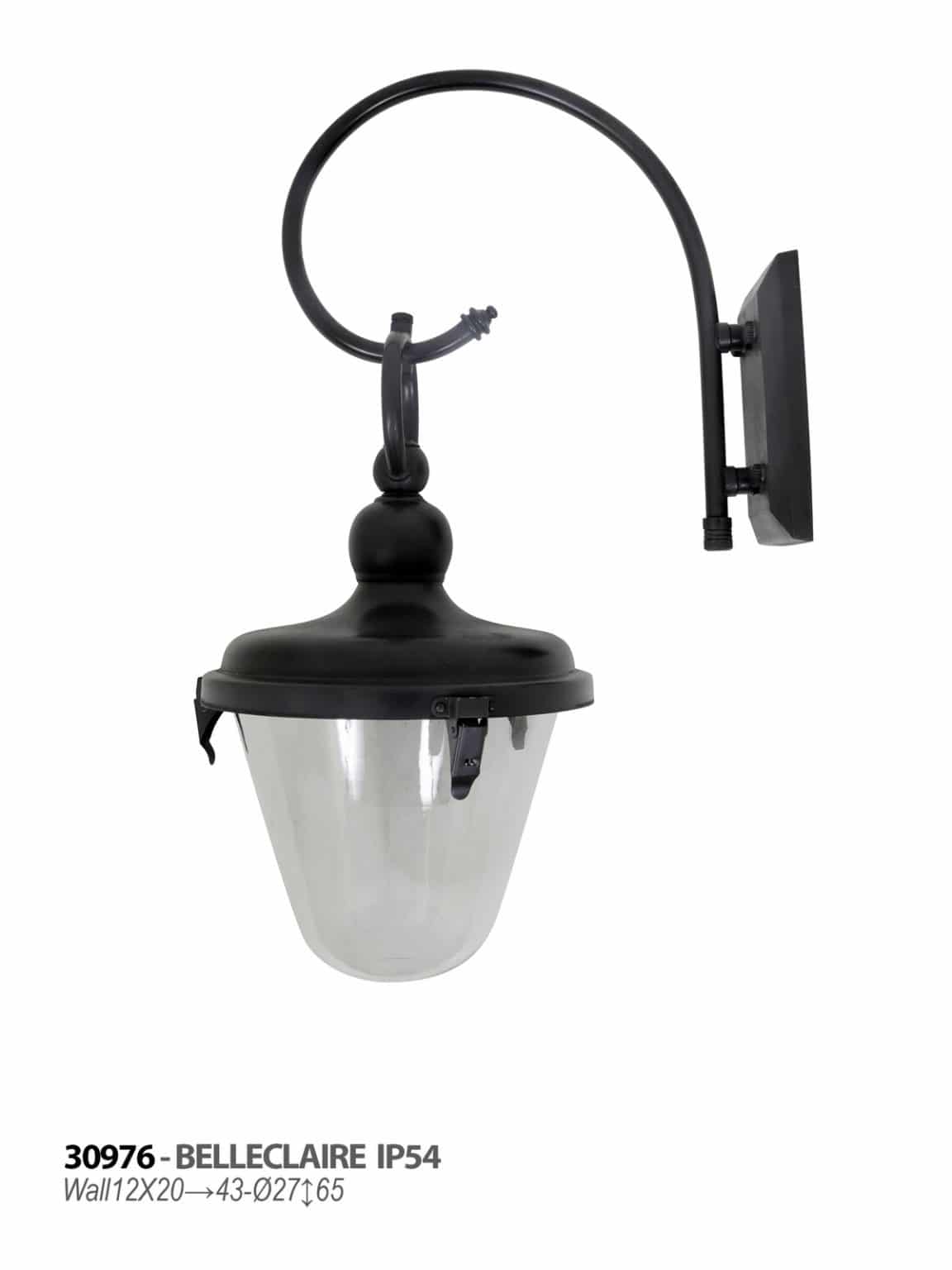 Buitenlamp Belle burned brown wandlamp krul tuinextra