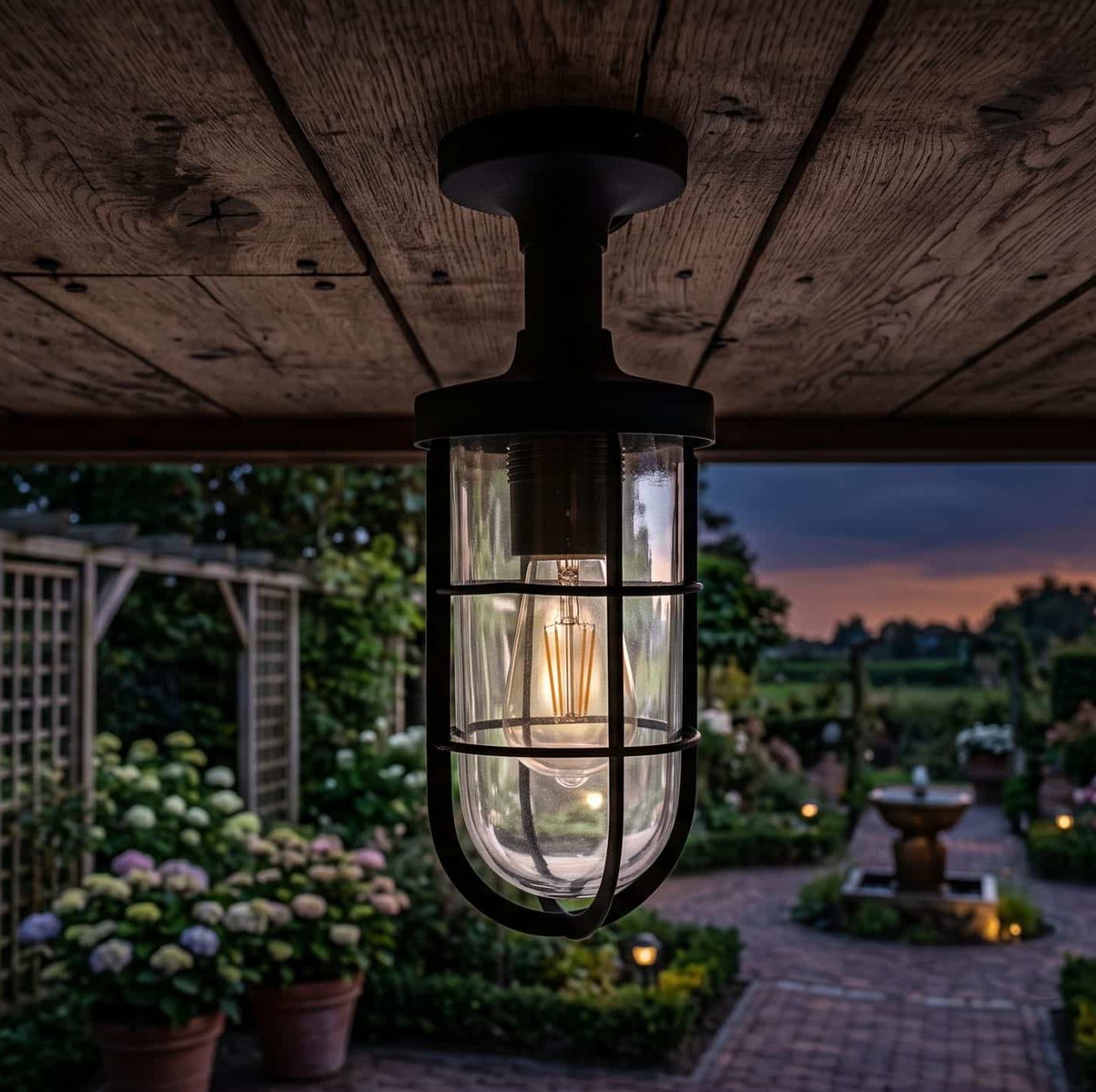 Plafondlamp Town zwart industrieel tuinextra buitenlampen