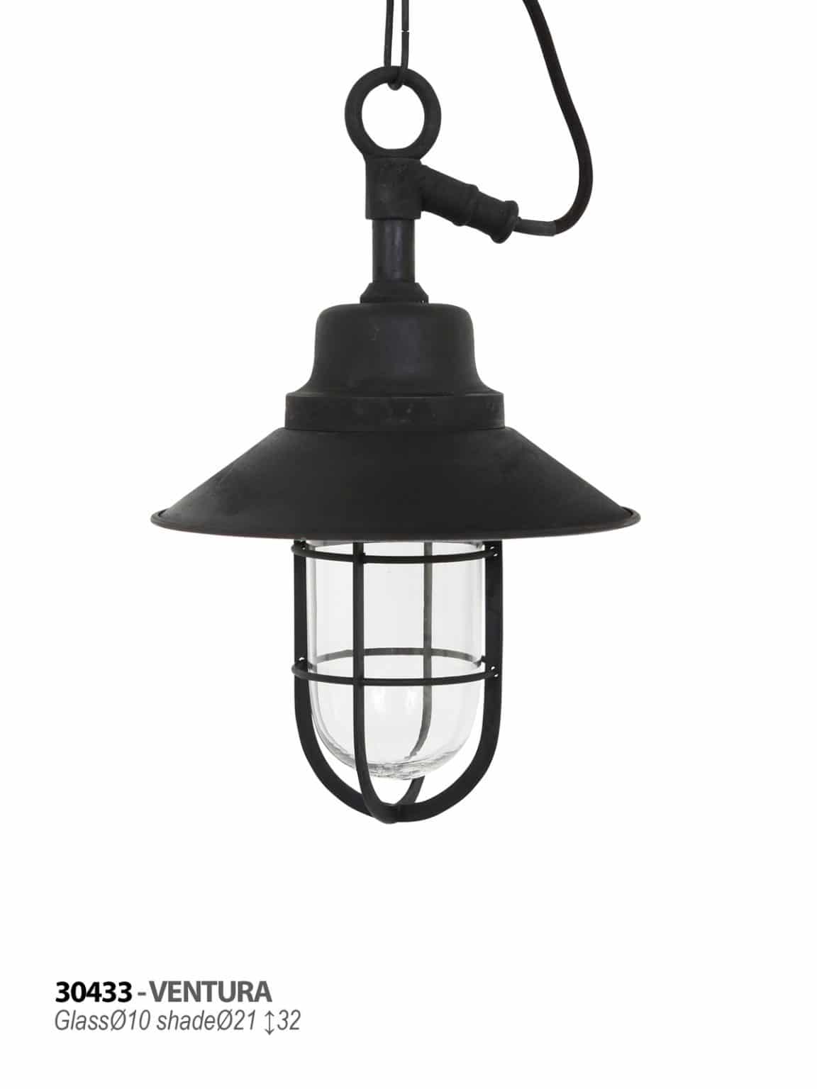 Tura plafondlamp zwart buitenlamp aan ketting