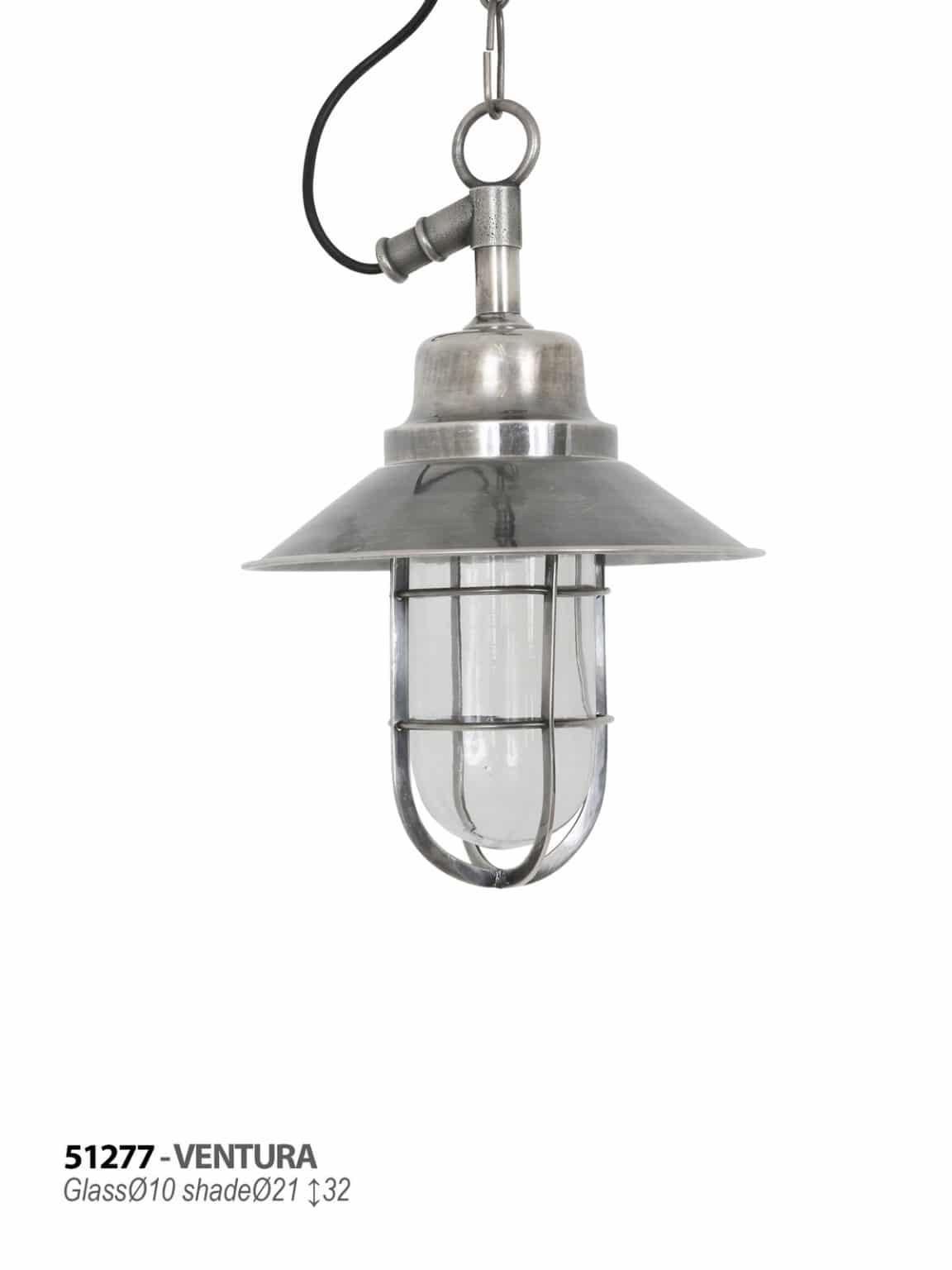 Tura plafondlamp zilver buitenlamp aan ketting