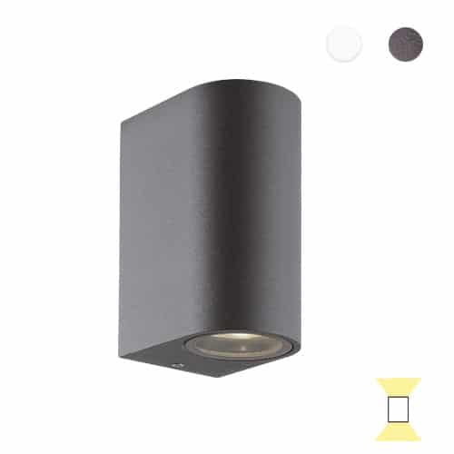 Tilos B4 rond buitenlamp tuinextra up-downlight wandlamp antraciet gu10