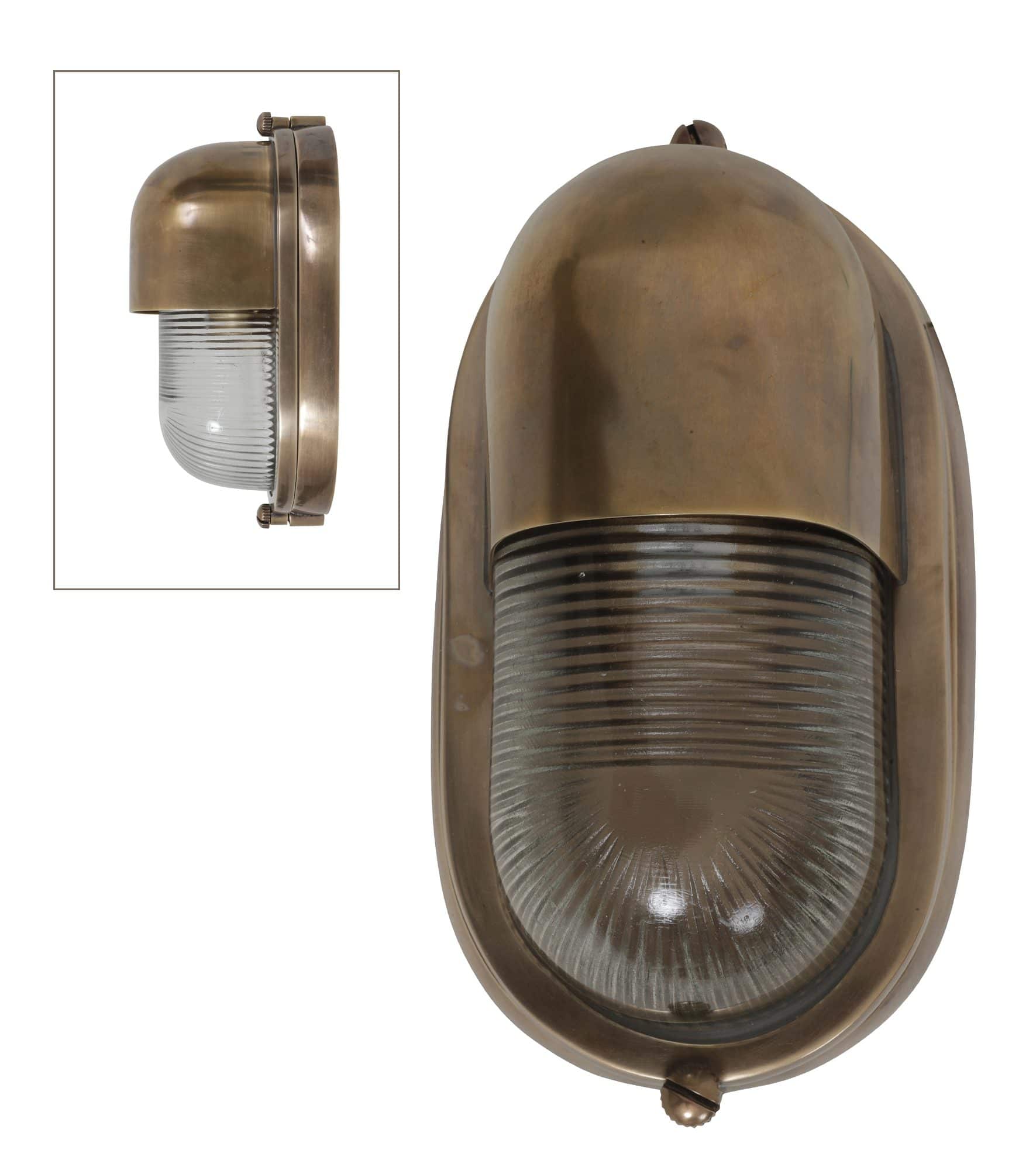 Industriële buitenlamp Setland antiek messing brons