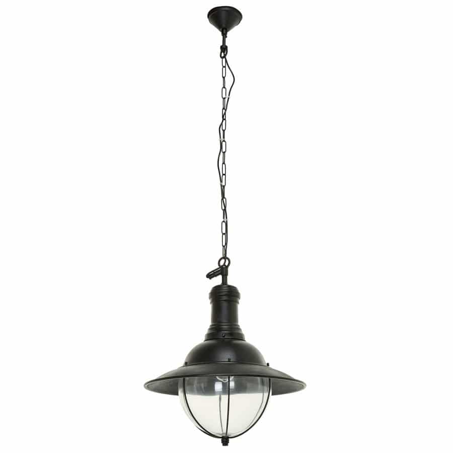 Plafondlamp aan ketting buitenlamp Cosair hang zwart E27