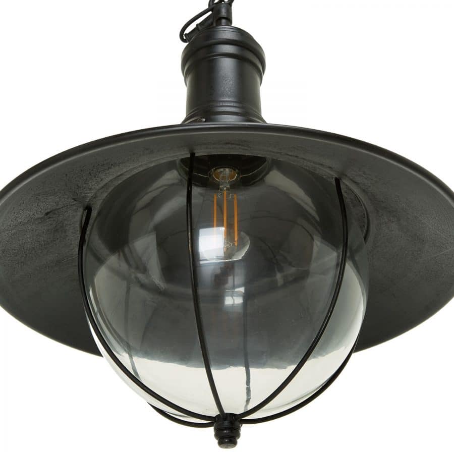 Plafondlamp aan ketting buitenlamp Cosair hang zwart E27