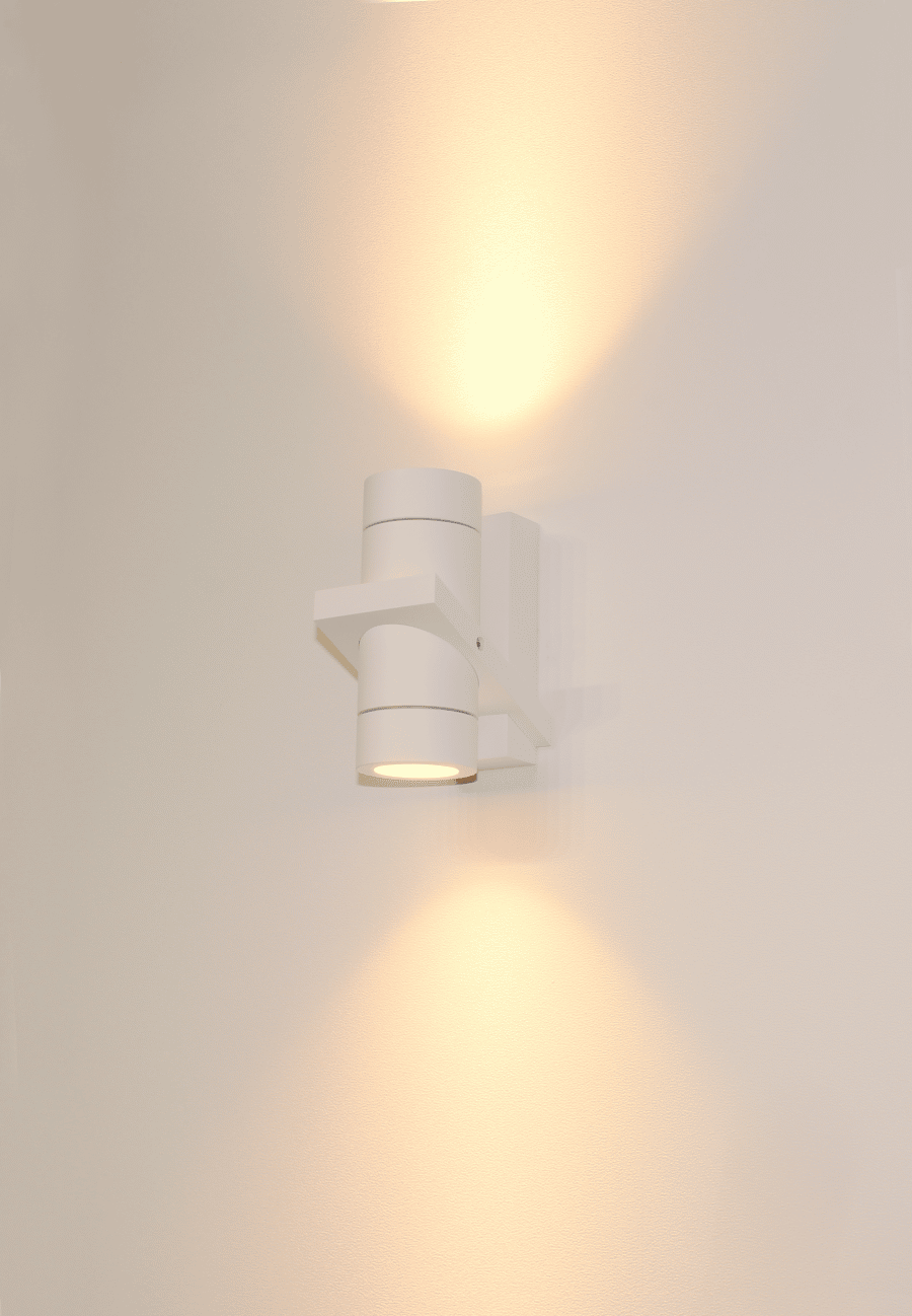 Buitenspot wandlamp Double gu10 wit up-down light artdelight