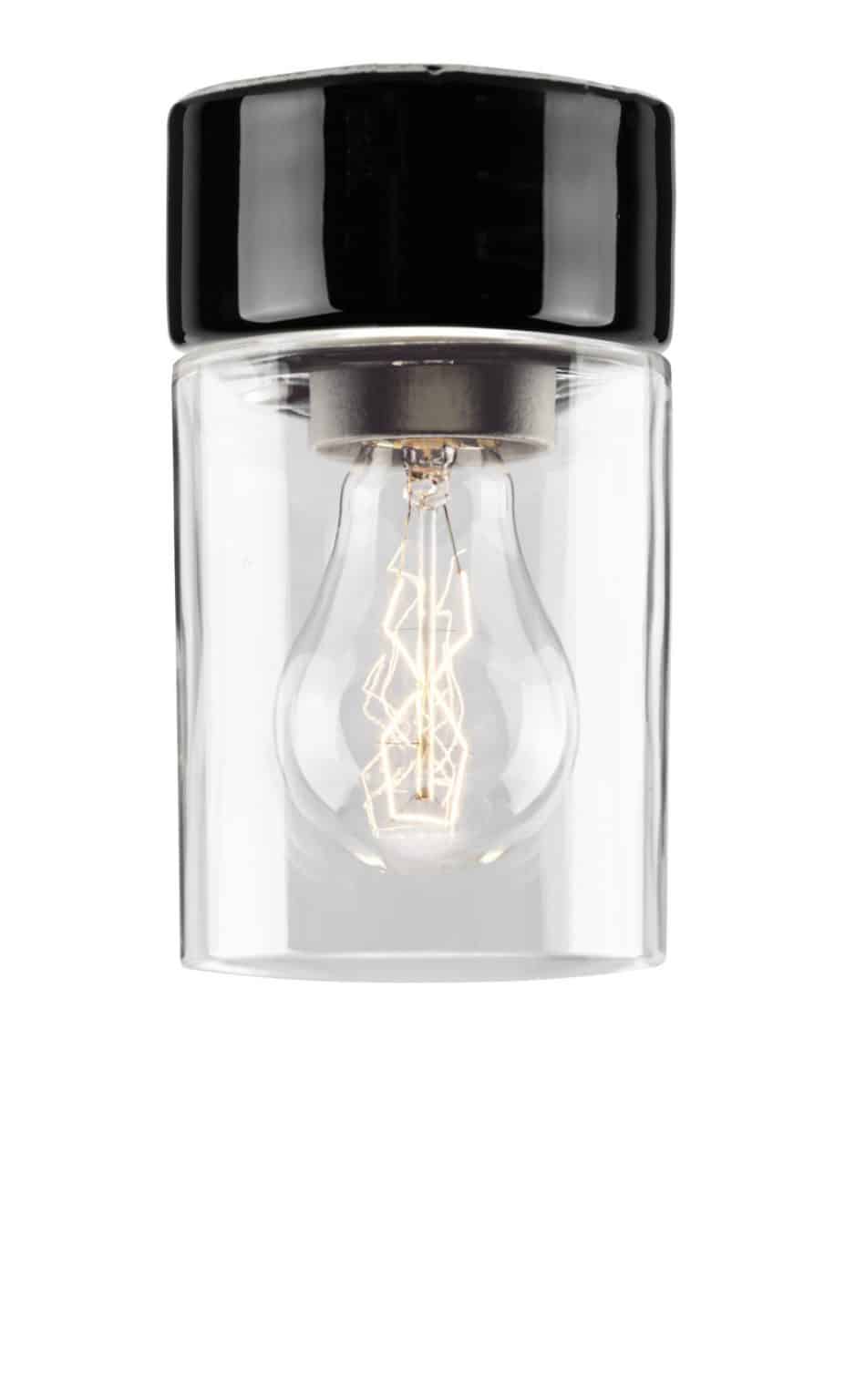 Buitenlamp Opus ifo electric zwart opus 100/175 porselein tuinextra helder glas
