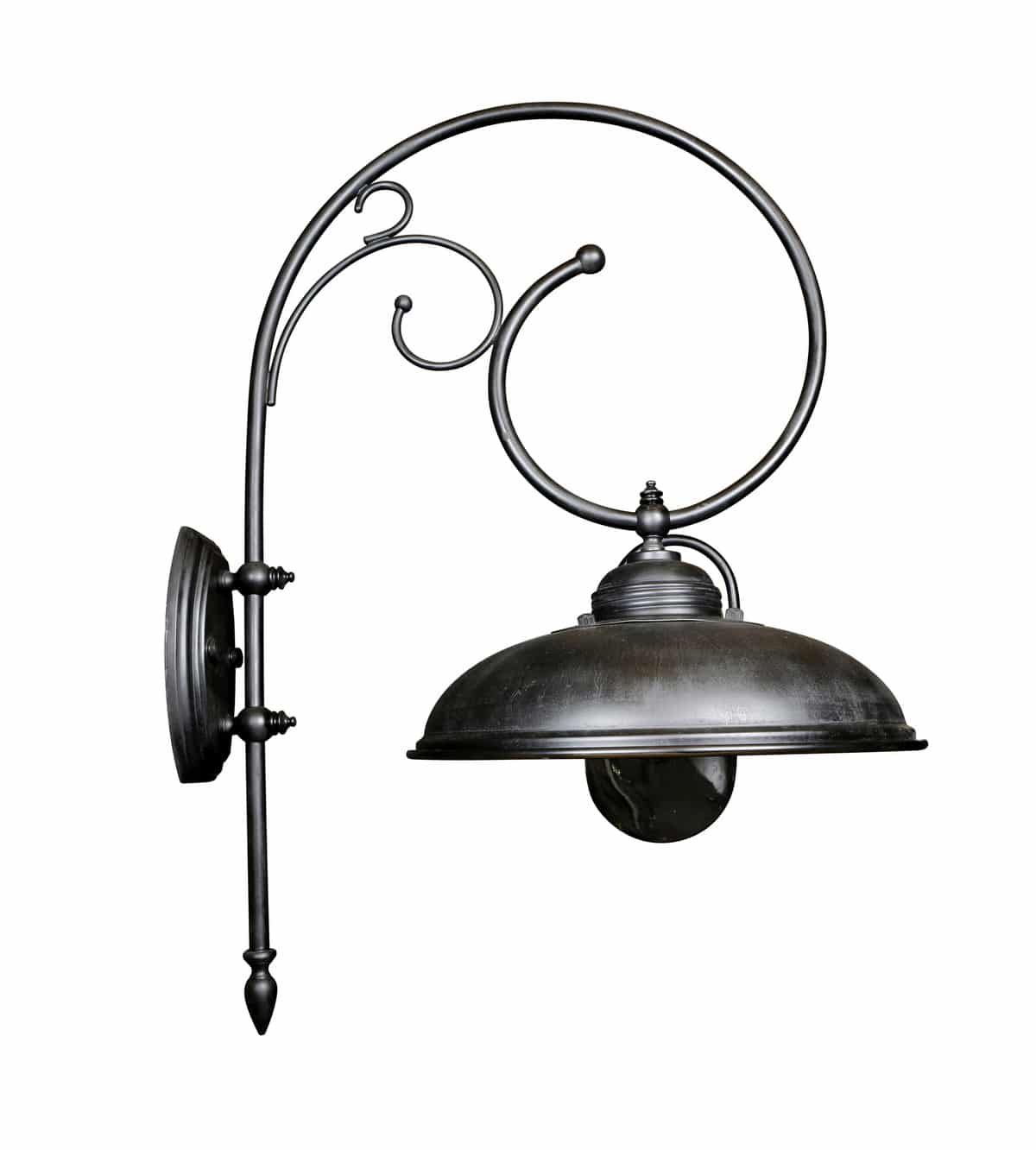 bayonne messing zwarte grote buitenlamp met krul tuinextra