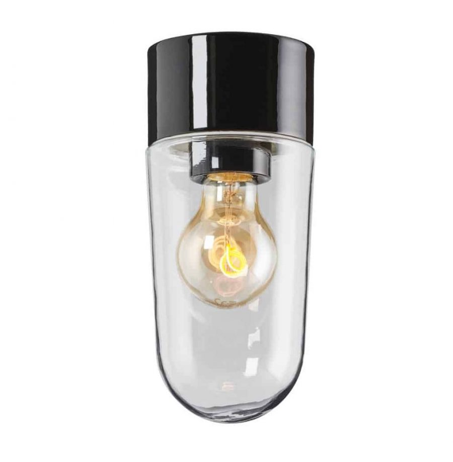 wandlamp plafondlamp stallamp stable glas zwart E27 tuinextra porselein