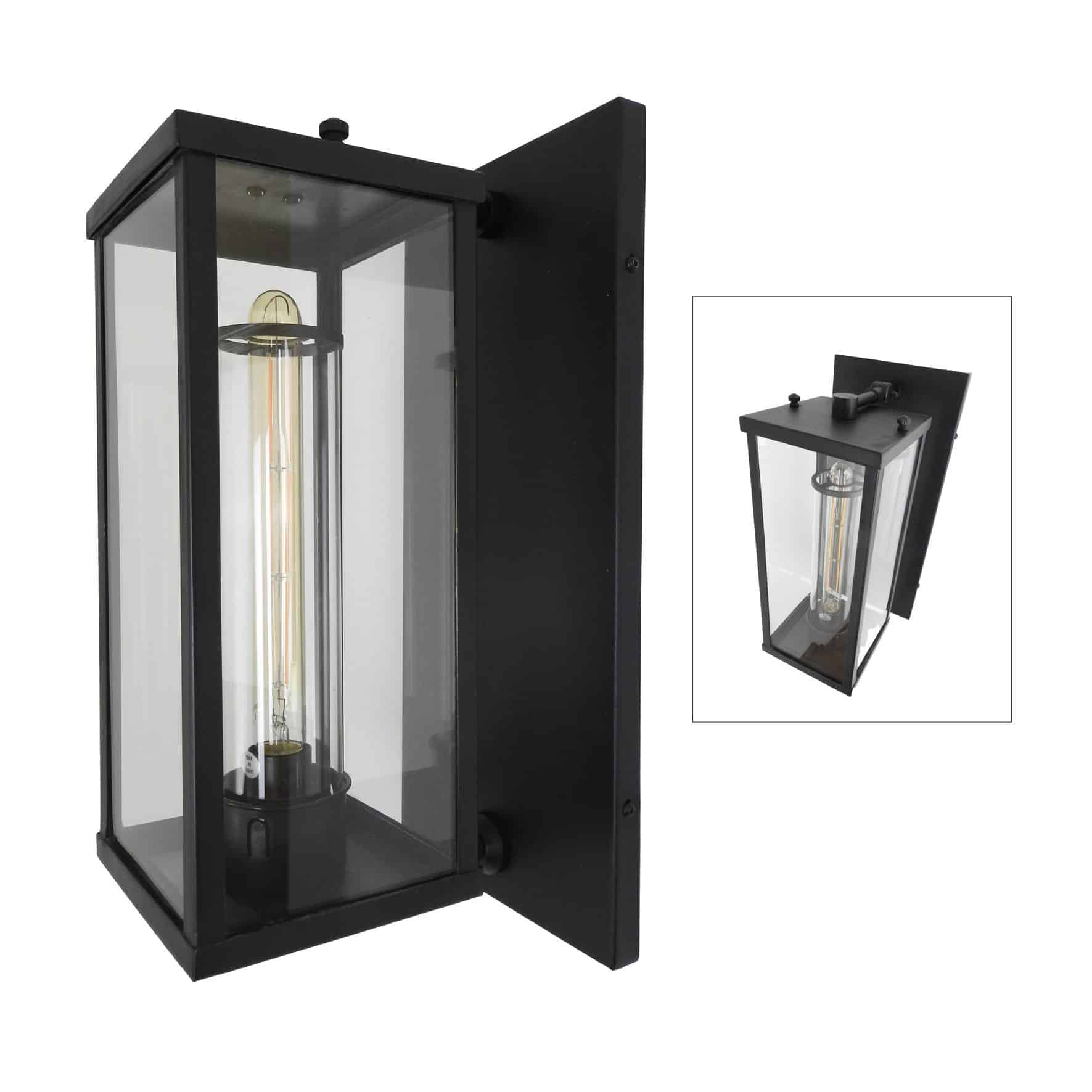 Buitenlamp Bristol messing zwart tuinextra wandlamp vierkant