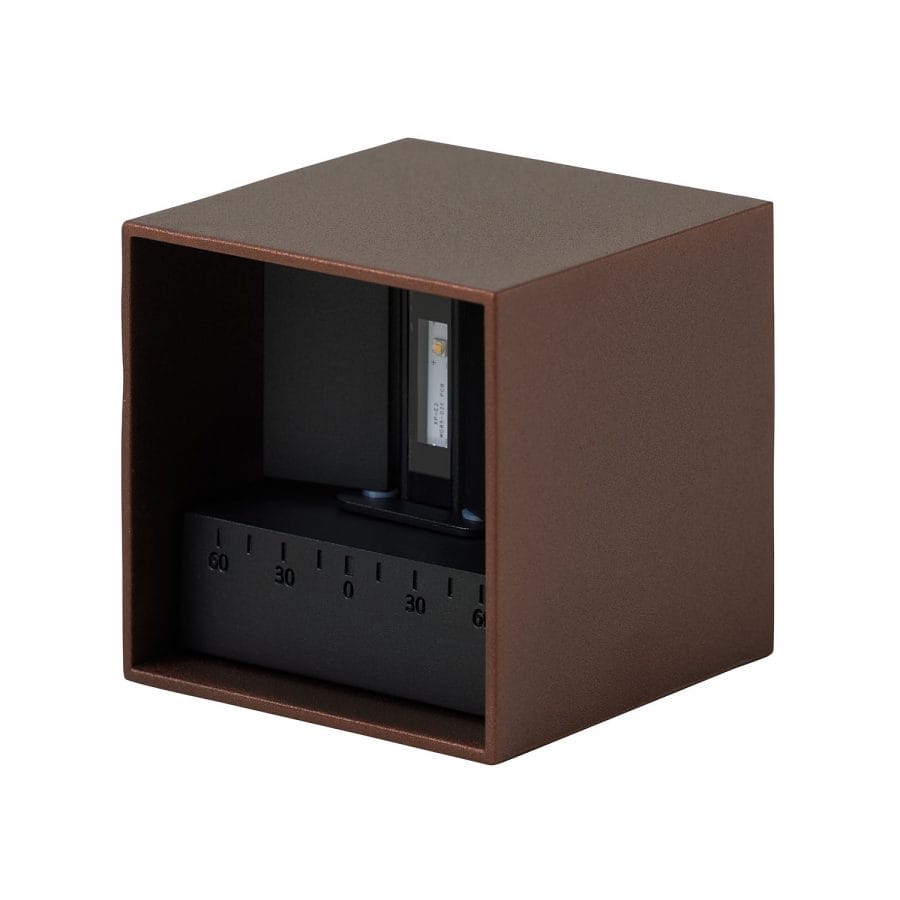 buitenlamp vierkant led brons A3w tuinextra wandlamp