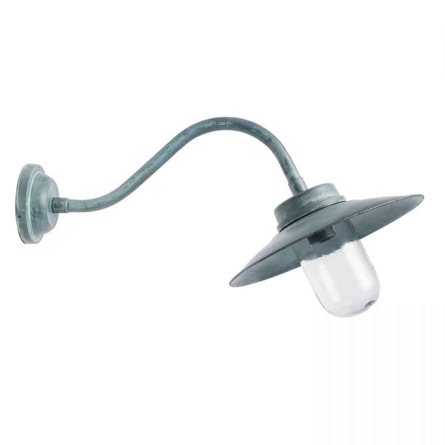 Stallamp Utrecht schuin antiek messing groen buitenlamp industrieel TuinExtra Kaatsheuvel