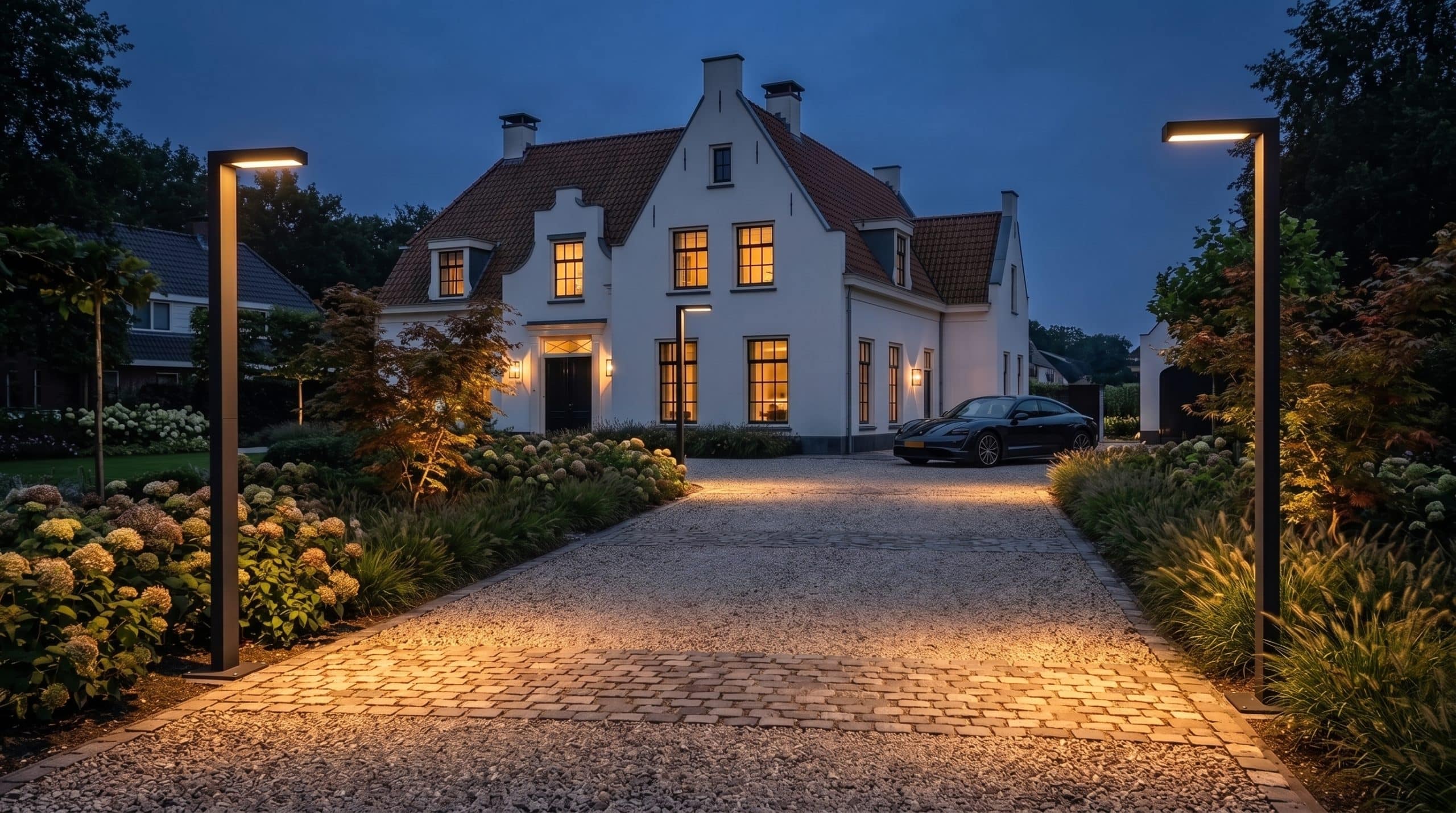 Asker moderne lantaarnpaal norlys tuinextra buitenverlichting specialist