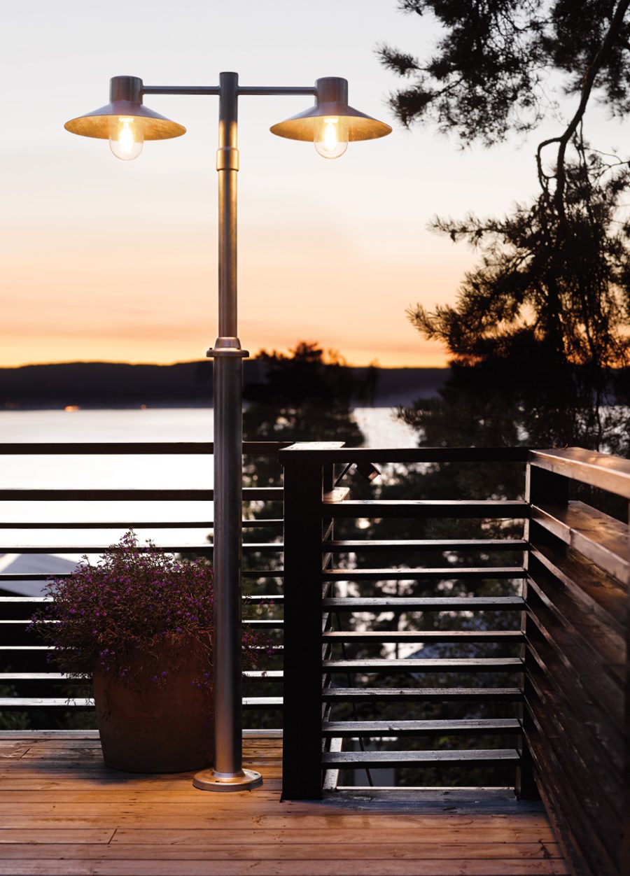 Buitenlamp Lund Selva lantaarnpaal zwart dubbel - Afbeelding 2