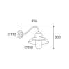 Morreti little mill circle 23 3351 stallamp messing verouderd buitenlamp wandlamp tuinextra