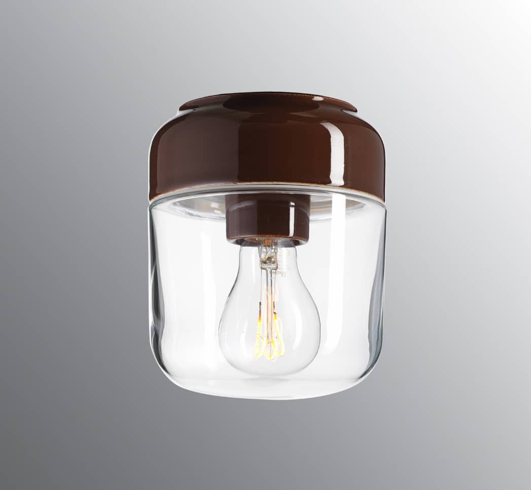 ifo electric bruin brown porselein wandlamp plafondlamp tuinextra
