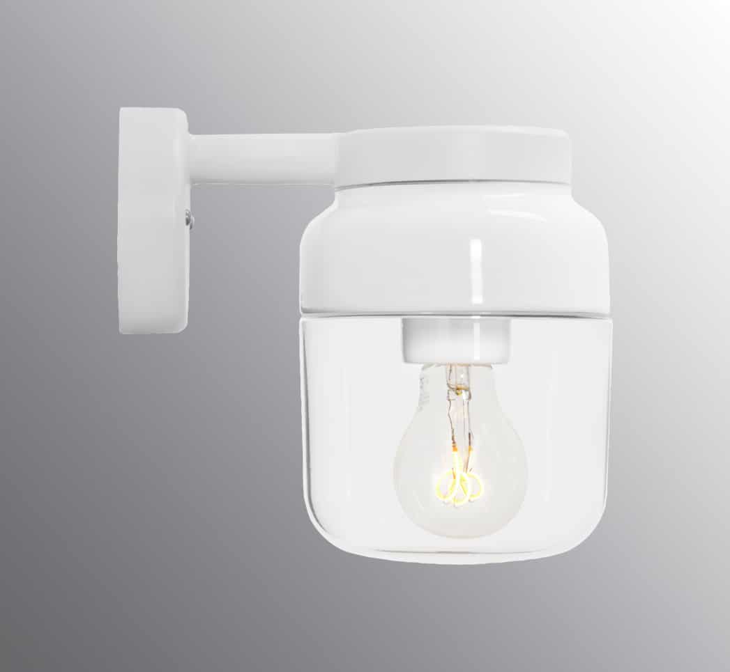 Ifo electric wall wit porselein wandlamp buitenlamp tuinextra helder glas