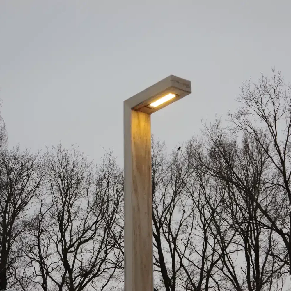 Edaro lantaarnpaal hout tuinextra buitenverlichting timberlab
