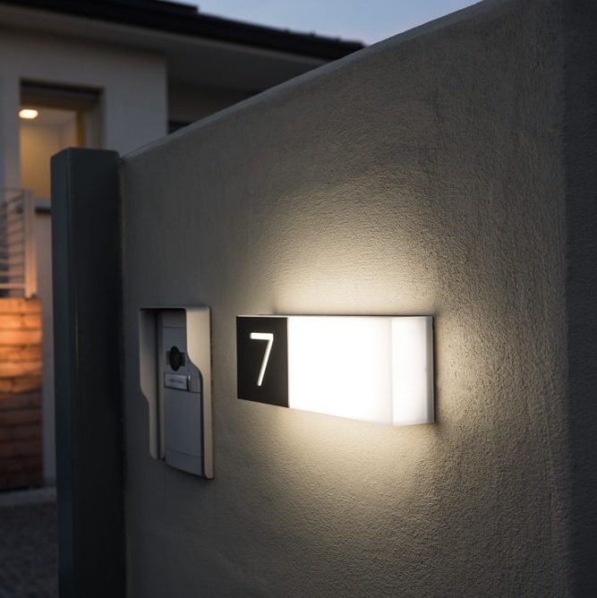 Buitenlamp huisnummer rechthoekig wandlamp Art 100 lombardo tuinextra