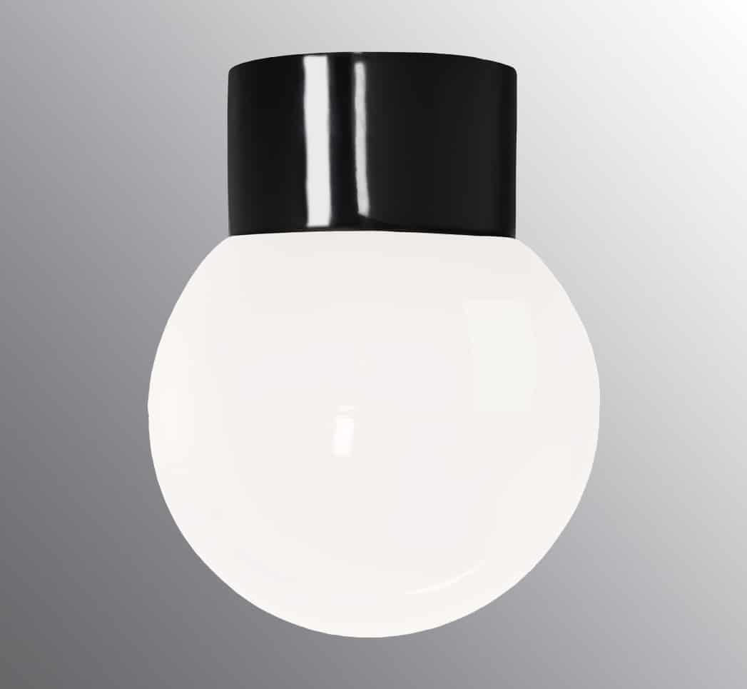 ifo electric globe 150 porselein zwart opaal glas E27 wandlamp plafondlamp