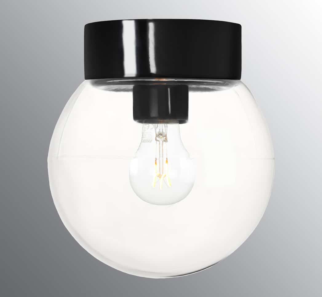 wandlamp plafondlamp globe bol 20 cm opaal of helder glas zwart of wit ifo electric tuinextra